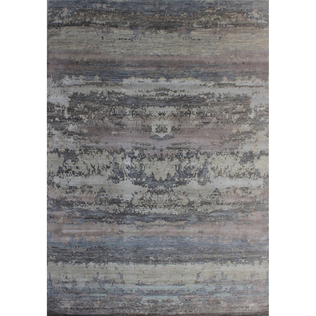 9X12 GRAY WOOL & SILK HAND KNOTTED MODERN RUG-San Francisco Rugs--San Francisco Rugs