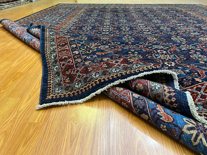 9X12 NAVY BLUE HIGH QUALITY HAND KNOTTED ORIENTAL RUG-San Francisco Rugs--San Francisco Rugs