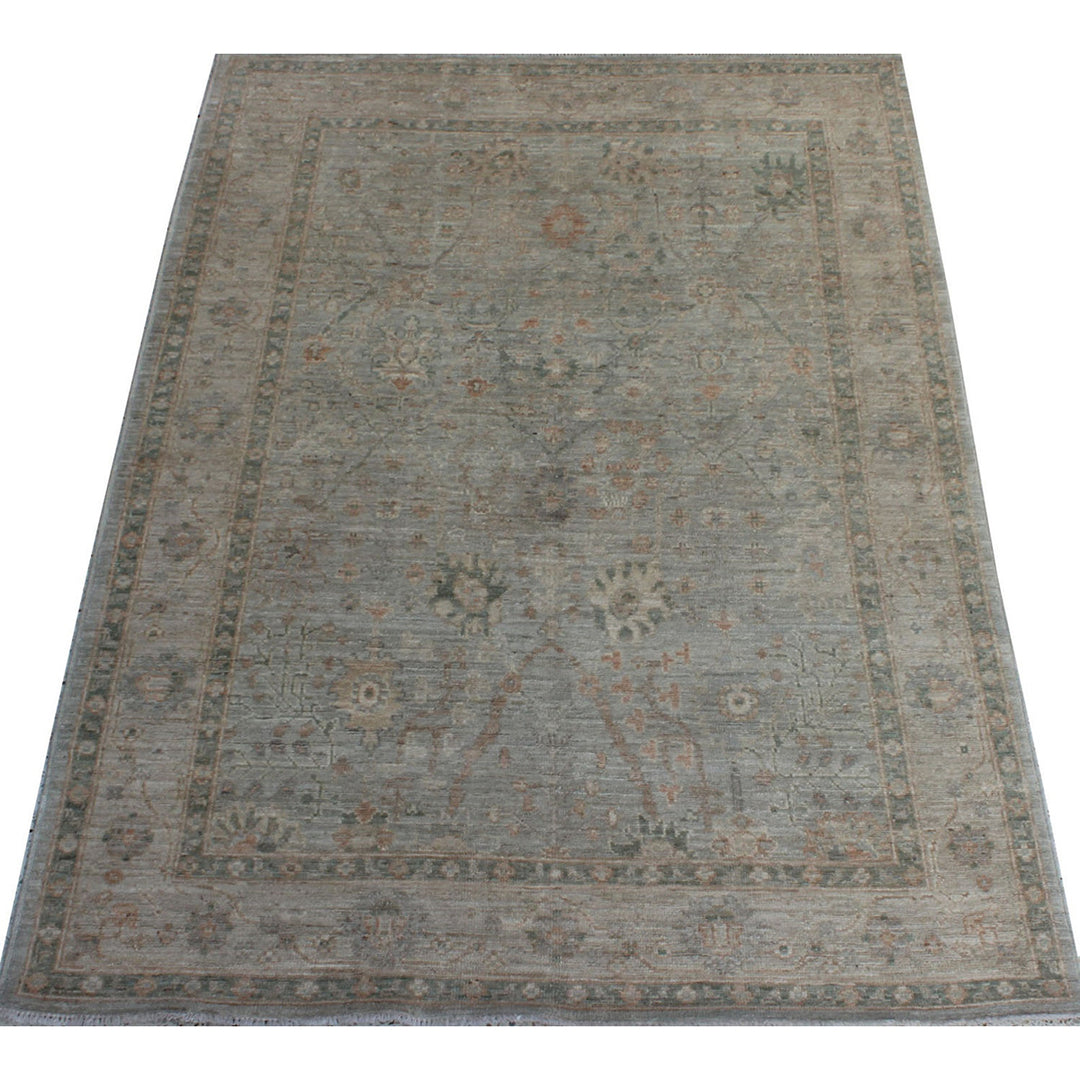 Vintage 5x7 FT Hand Knotted Rug - Soft Wool Rug - Gray Beige Turkish Rug - Area Rug For Office, Dining Room, Living Room, Home Decor Rugs-San Francisco Rugs--San Francisco Rugs