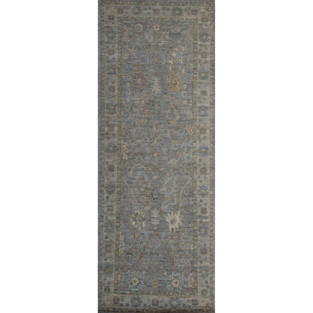 Gray 3x8 Ft Hand Knotted Wool Runner Rug - Turkish Oushak Rug - Home Decor Runner Rug - 8 Ft Hallway Runner Rug - Kitchen Rug - Office Rug-San Francisco Rugs--San Francisco Rugs