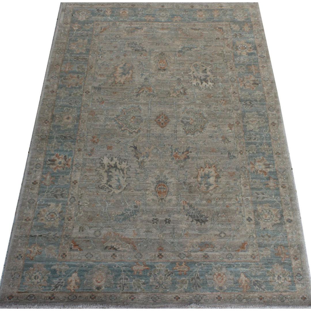 Turkish Oushak Rug - Muted Color Rug - Hand Knotted Oriental Rug - 4x6 Ft Tribal Rug - Gray Blue Beige Rug - Entryway Rug - Small Office Rug-San Francisco Rugs--San Francisco Rugs