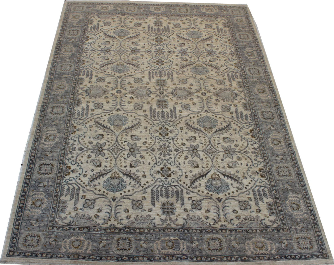 5'8X8'6" ft Hand Knotted Beige-Gray Rug-San Francisco Rugs--San Francisco Rugs