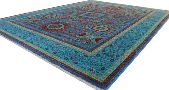 5X7 ft Turquoise Blue Mamluk Medallion Rug-San Francisco Rugs--San Francisco Rugs