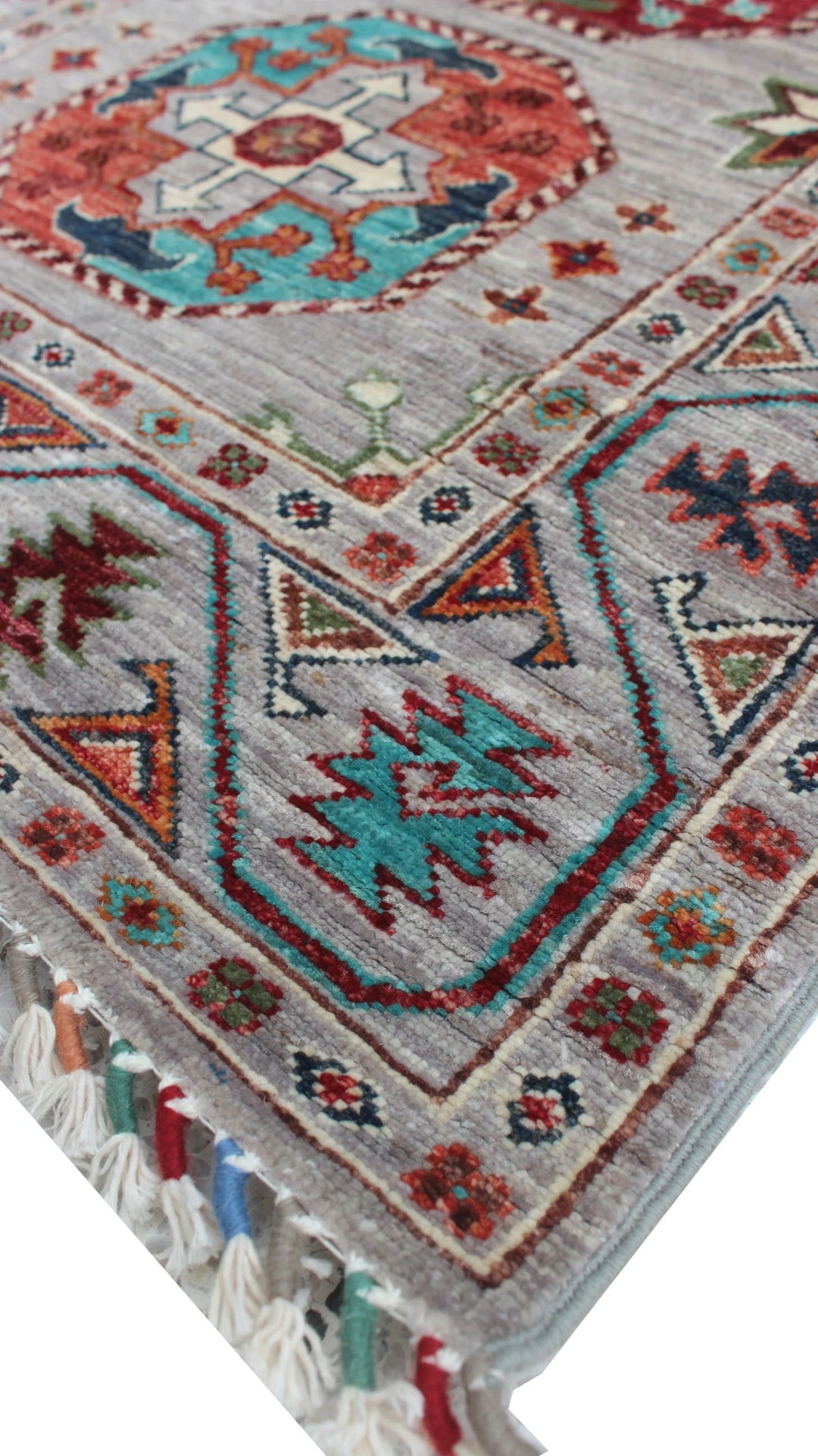 Gray 2'7"X9'10" Gray Turkmen Geometric Runner For Hallway & Kitchen-San Francisco Rugs--San Francisco Rugs