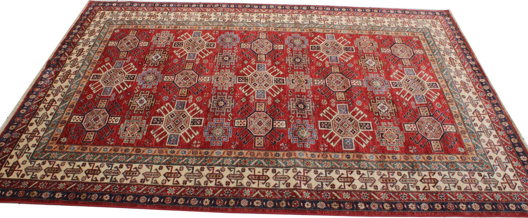 Red 6X9 ft Hand Knotted Kazak Rug-San Francisco Rugs--San Francisco Rugs