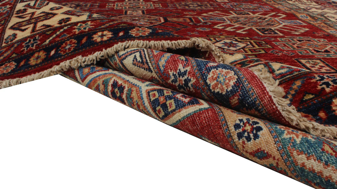 Red 6X9 ft Hand Knotted Kazak Rug-San Francisco Rugs--San Francisco Rugs