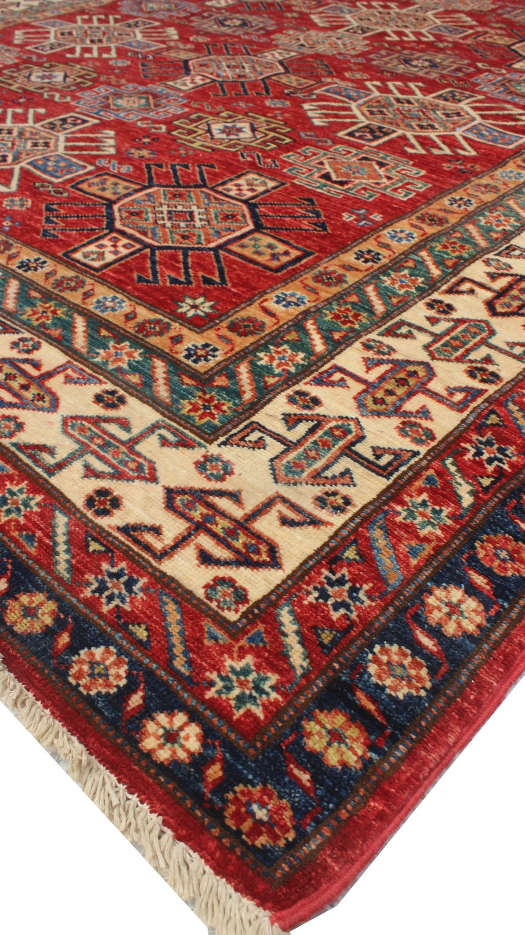 Red 6X9 ft Hand Knotted Kazak Rug-San Francisco Rugs--San Francisco Rugs