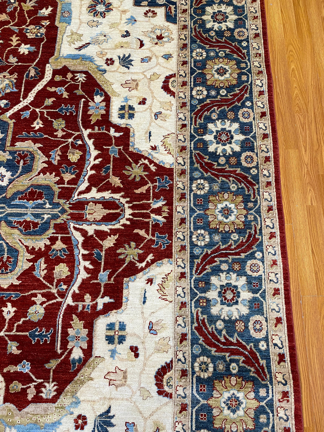 9X12 RED PERSIAN HERIZ DESIGN HAND KNOTTED RUG-San Francisco Rugs--San Francisco Rugs