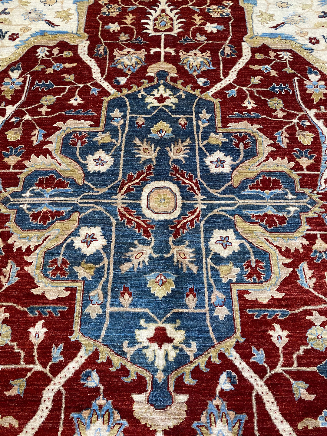 9X12 RED PERSIAN HERIZ DESIGN HAND KNOTTED RUG-San Francisco Rugs--San Francisco Rugs