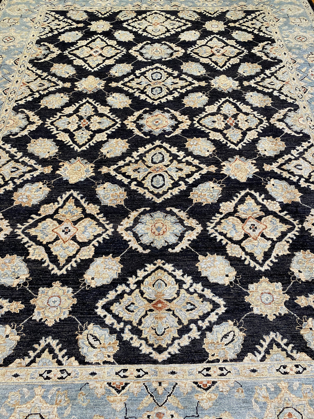 9X12 CHARCOAL BLACK HAND KNOTTED TRADITIONAL RUG-San Francisco Rugs--San Francisco Rugs