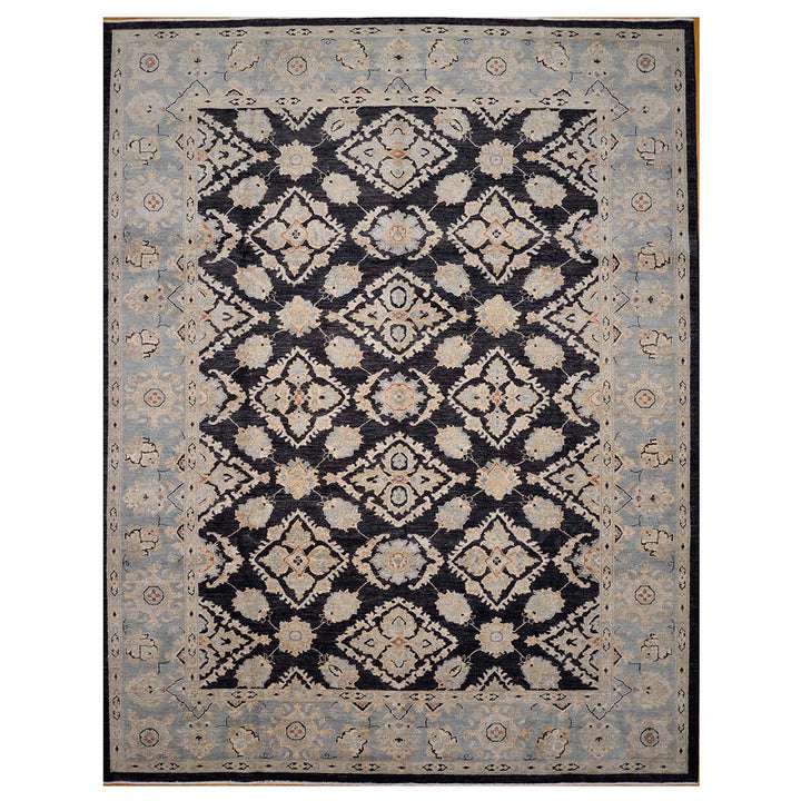 9X12 CHARCOAL BLACK HAND KNOTTED TRADITIONAL RUG-San Francisco Rugs--San Francisco Rugs