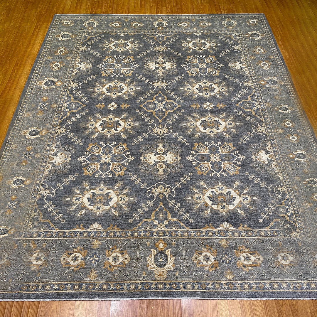 8X10 GRAY OUSHAK HAND KNOTTED AFGHAN RUG-San Francisco Rugs--San Francisco Rugs