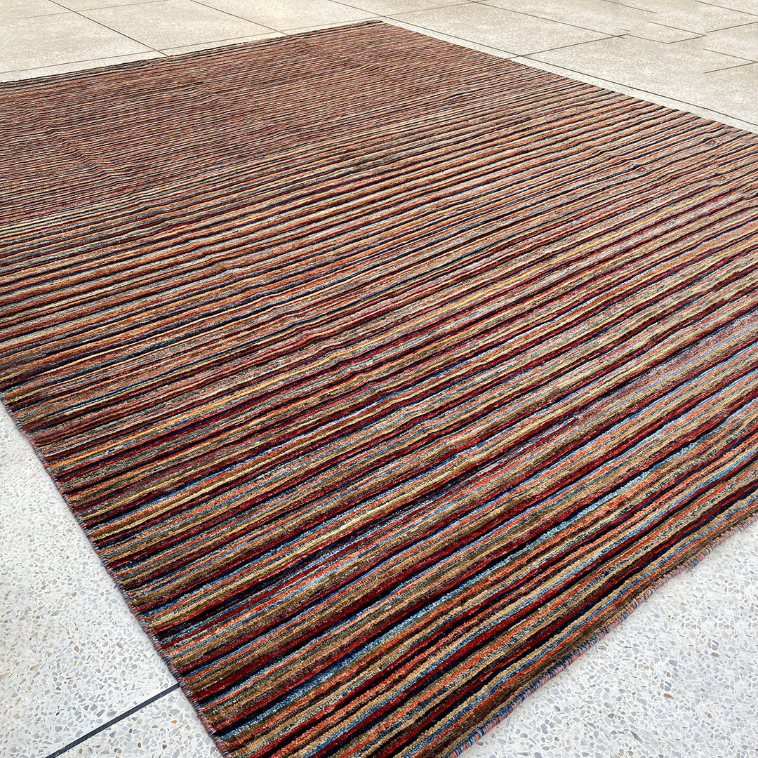 8X10 MULTICOLOR STRIPED HAND KNOTTED RUG-San Francisco Rugs--San Francisco Rugs