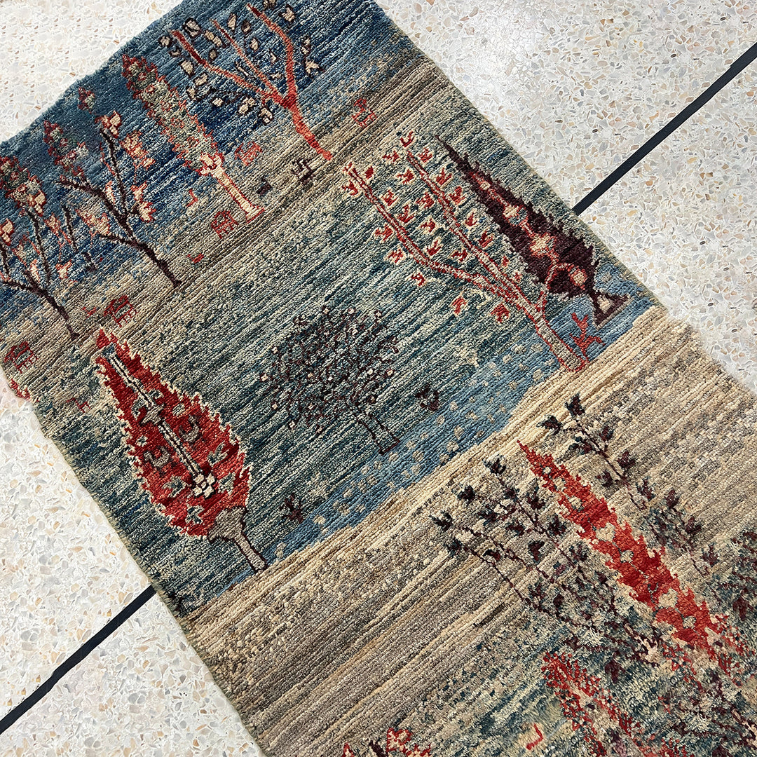 Multicolor 2x3 Ft Hand knotted Luri Gabbeh Rug - Soft Wool, Afghan Rug - Cypress Tree Rug - Small Rug For Kitchen, Bathroom - Entryway Rug-San Francisco Rugs--San Francisco Rugs