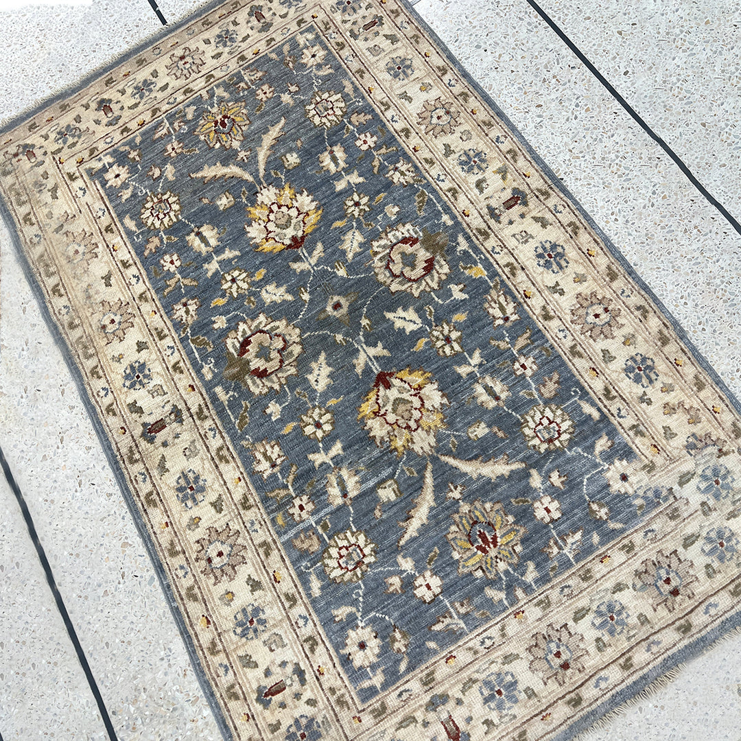 Gray 3x5 Ft Hand Knotted Rug - Afghan Wool Rug - Small Oriental Area Rug - Entryway Rug - Kitchen Rug - Bathroom Rug - Home Decor Rugs-San Francisco Rugs--San Francisco Rugs