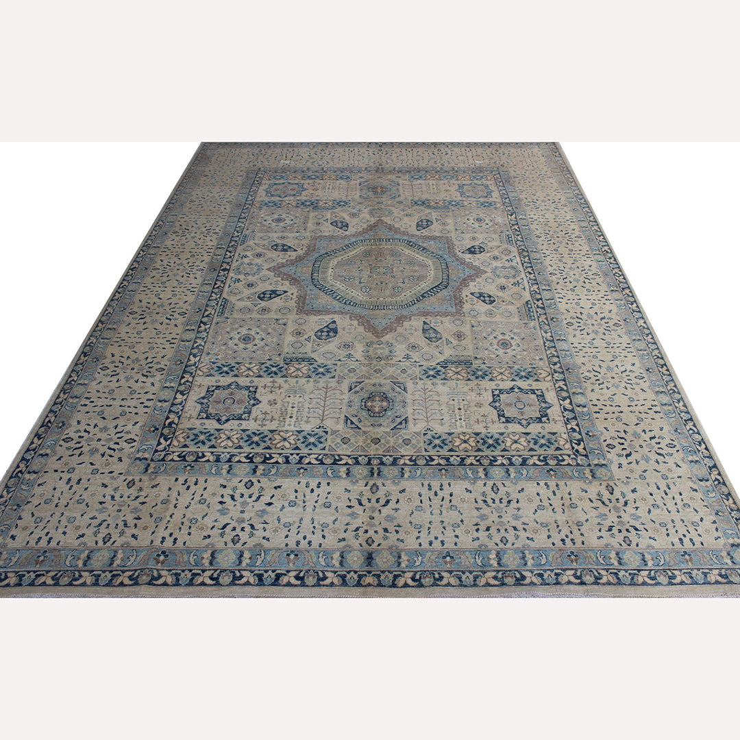 10x14 Ft BEIGE TURKISH MAMLUK HAND KNOTTED RUG-San Francisco Rugs--San Francisco Rugs