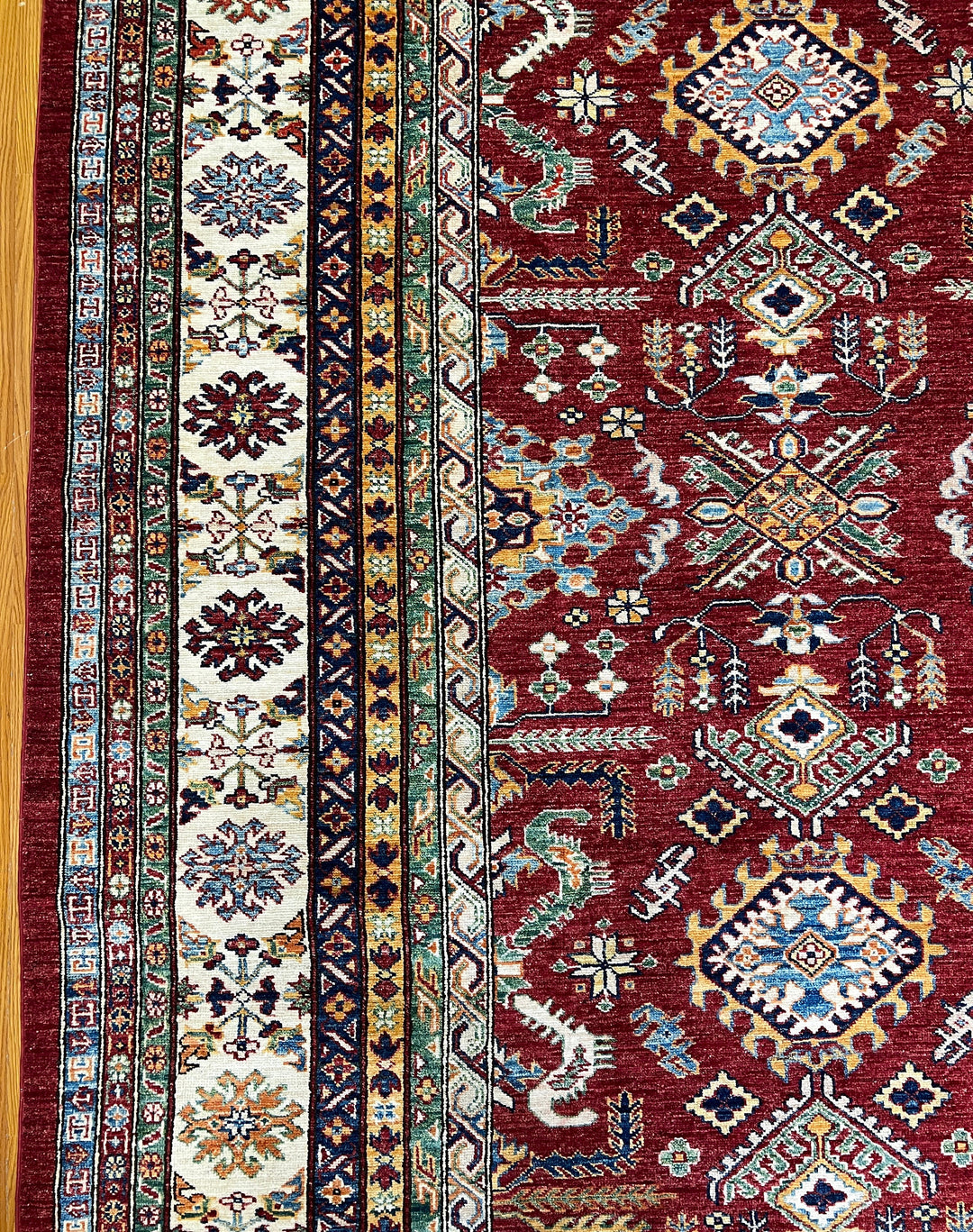 9X12 RED KAZAK AFGHAN HAND KNOTTED AREA RUG-San Francisco Rugs--San Francisco Rugs