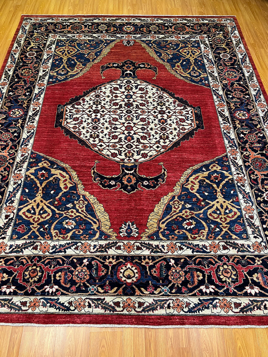 9X12 HERIZ MEDALLION DESIGN HAND KNOTTED RUG-San Francisco Rugs--San Francisco Rugs