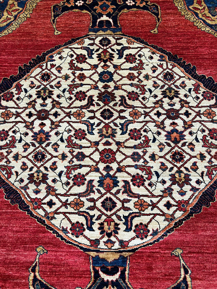 9X12 HERIZ MEDALLION DESIGN HAND KNOTTED RUG-San Francisco Rugs--San Francisco Rugs