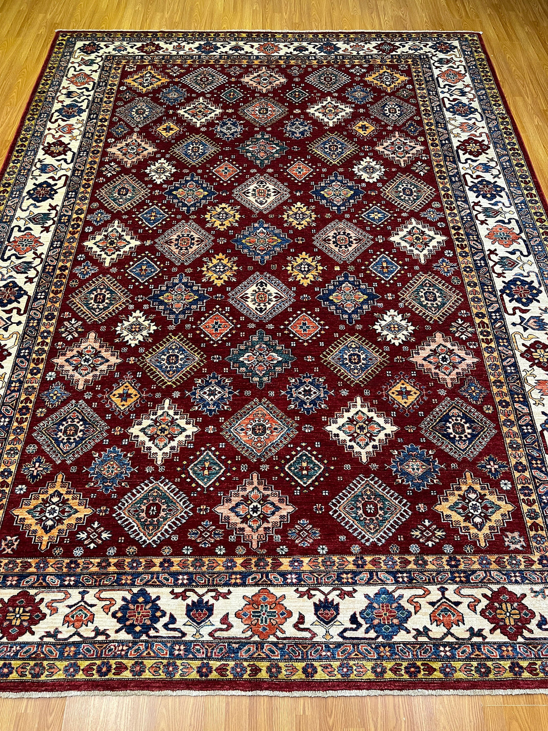 9X12 RED KAZAK HAND KNOTTED ORIENTAL RUG-San Francisco Rugs--San Francisco Rugs