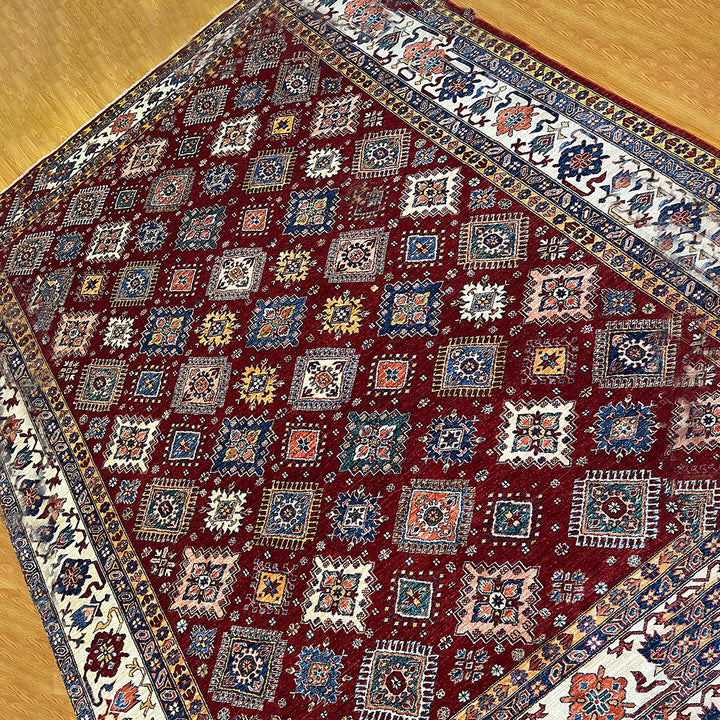 9X12 RED KAZAK HAND KNOTTED ORIENTAL RUG-San Francisco Rugs--San Francisco Rugs