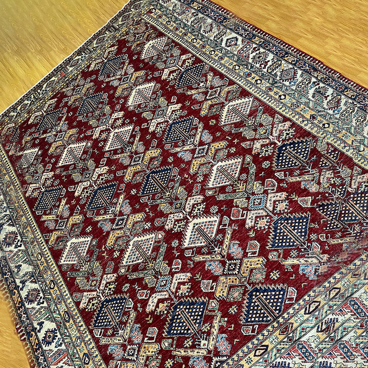 9X12 RED KAZAK HAND KNOTTED TRIBAL AREA RUG-San Francisco Rugs--San Francisco Rugs