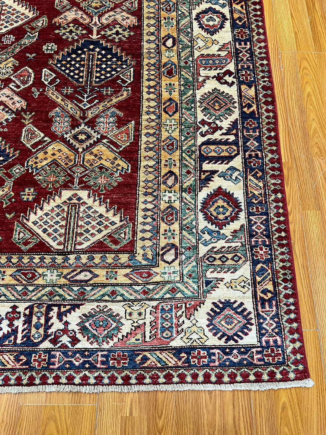 9X12 RED KAZAK HAND KNOTTED TRIBAL AREA RUG-San Francisco Rugs--San Francisco Rugs