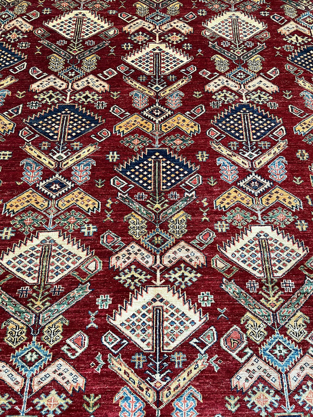 9X12 RED KAZAK HAND KNOTTED TRIBAL AREA RUG-San Francisco Rugs--San Francisco Rugs