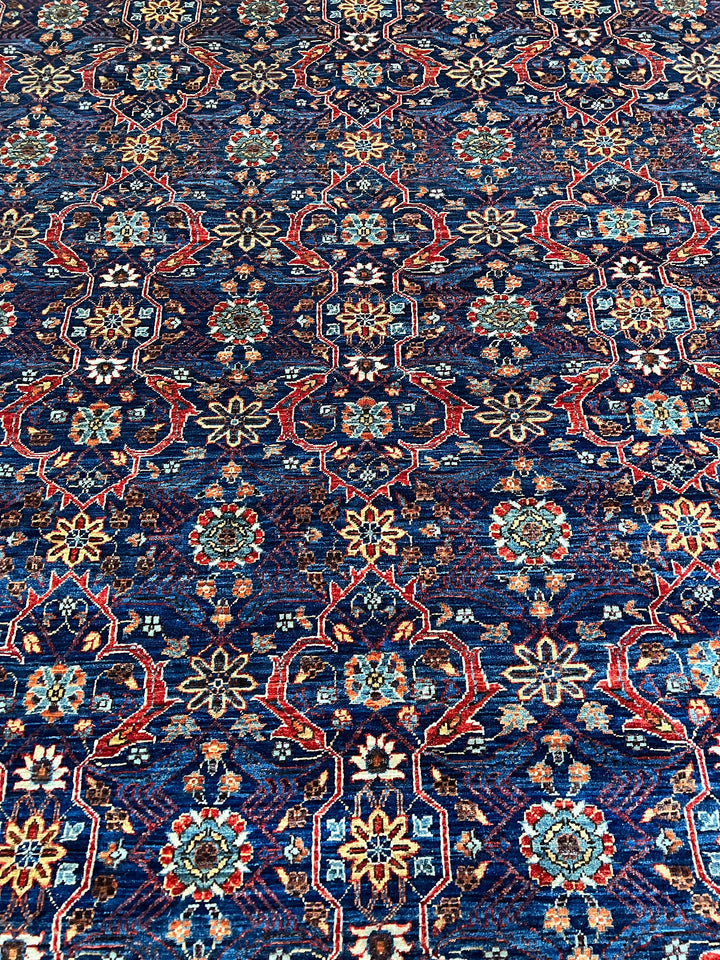 9X12 NAVY BLUE HIGH QUALITY HAND KNOTTED ORIENTAL RUG-San Francisco Rugs--San Francisco Rugs