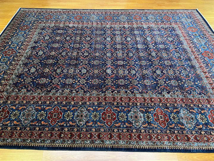 9X12 NAVY BLUE HIGH QUALITY HAND KNOTTED ORIENTAL RUG-San Francisco Rugs--San Francisco Rugs