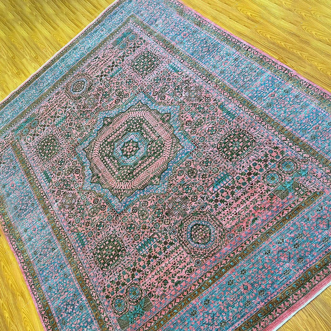 8X10 PINK MAMLUK HIGH QUALITY HAND KNOTTED RUG-San Francisco Rugs--San Francisco Rugs