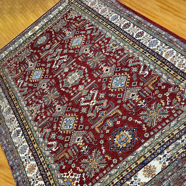 9X12 RED KAZAK AFGHAN HAND KNOTTED AREA RUG-San Francisco Rugs--San Francisco Rugs