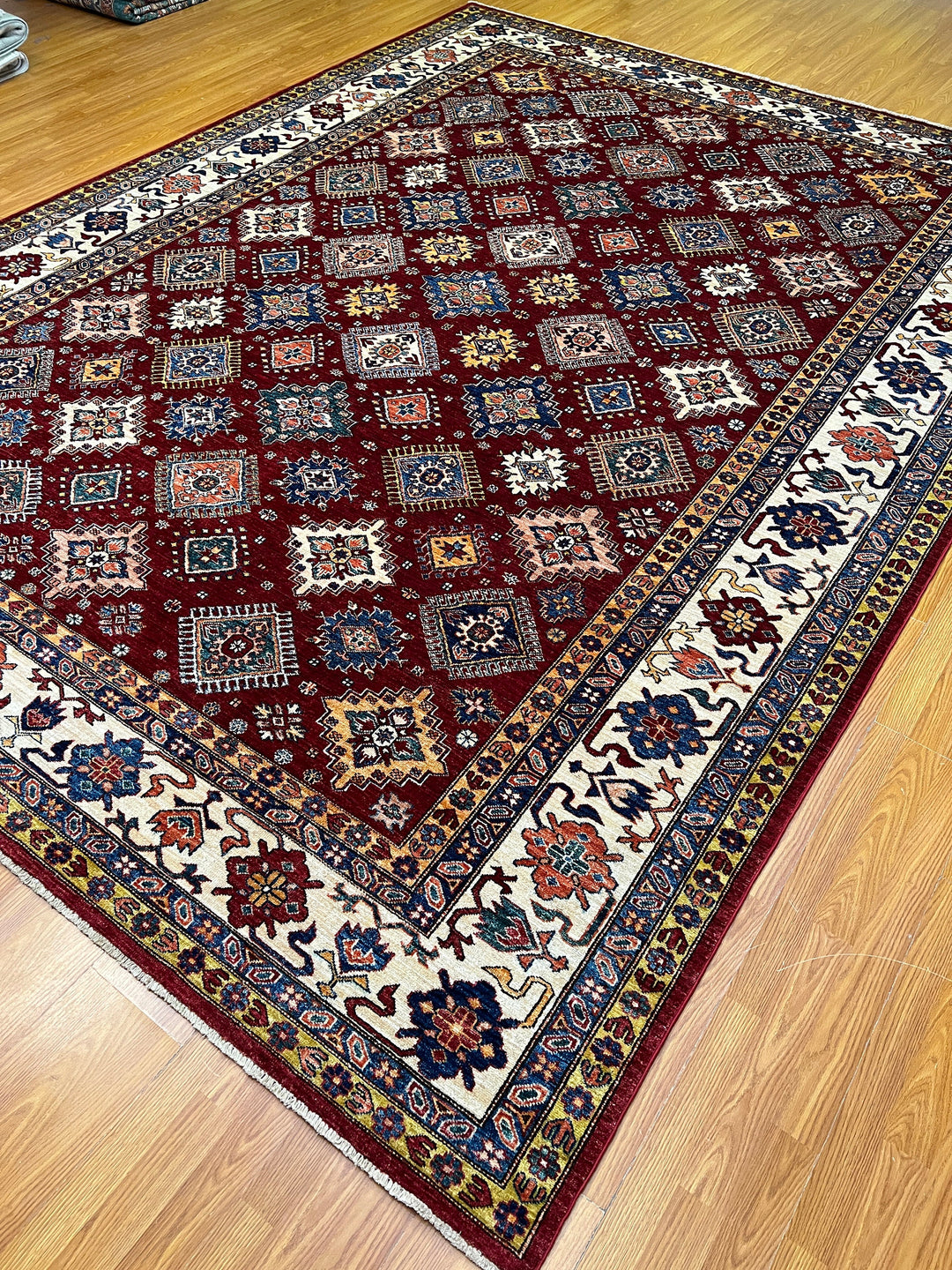 9X12 RED KAZAK HAND KNOTTED ORIENTAL RUG-San Francisco Rugs--San Francisco Rugs