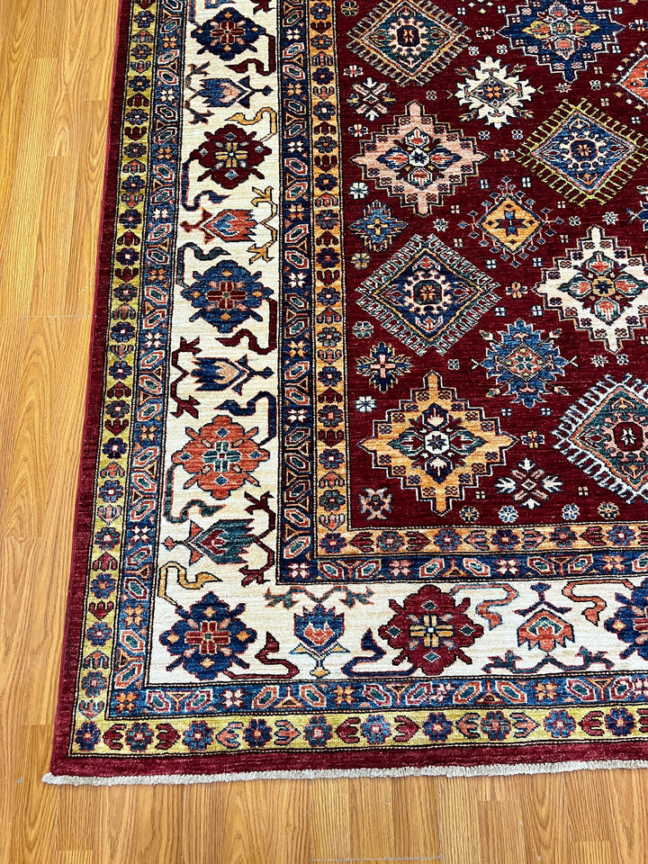 9X12 RED KAZAK HAND KNOTTED ORIENTAL RUG-San Francisco Rugs--San Francisco Rugs