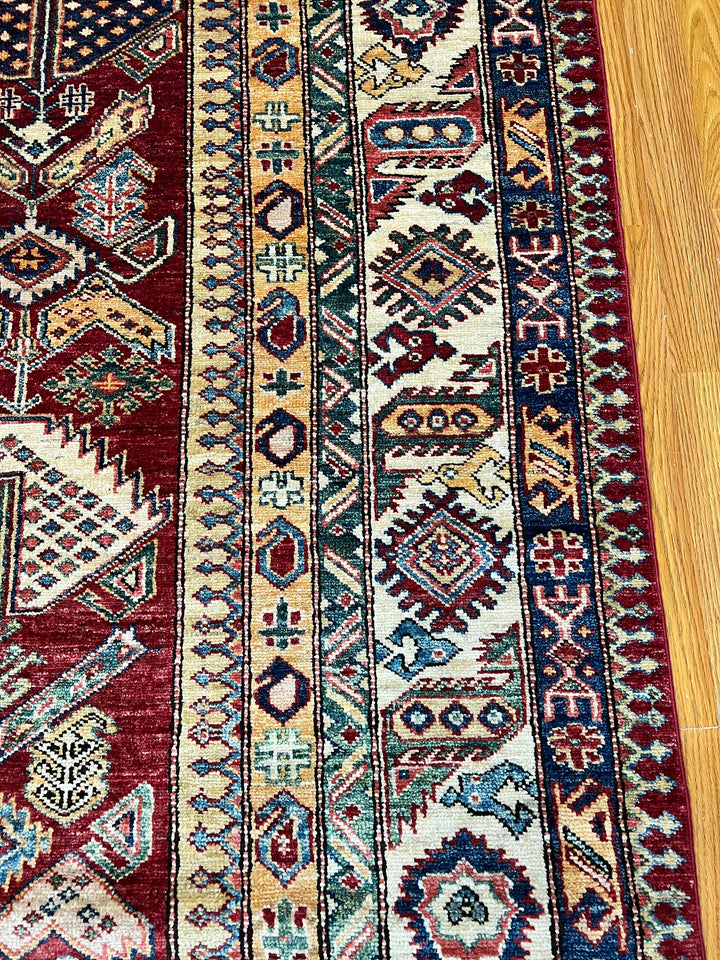 9X12 RED KAZAK HAND KNOTTED TRIBAL AREA RUG-San Francisco Rugs--San Francisco Rugs