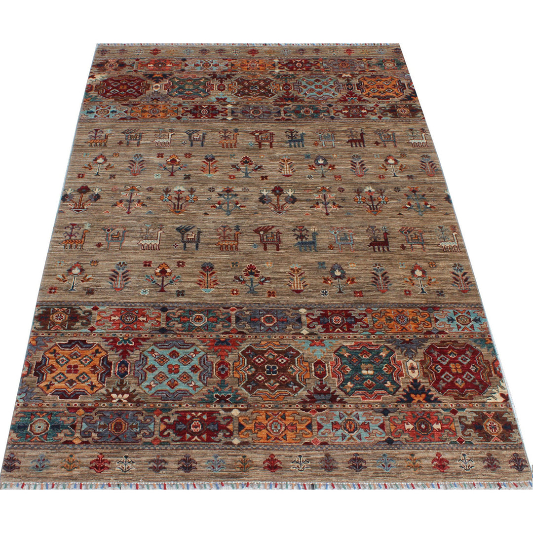 Khoy Nomad 5'9x8'4 Ft Hand Knotted Rug - Tribal Area Rug - Natural Dye Wool Rug - 6x8 Bedroom Rug - Living Room Rug - Small Office Rug-San Francisco Rugs--San Francisco Rugs